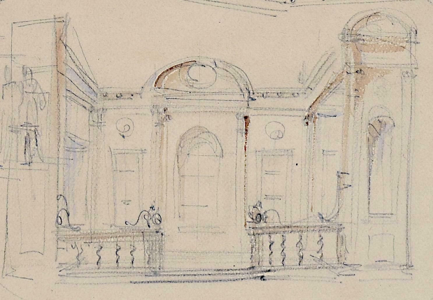 Louis Osman Louis Osman Friba Thomas Lumley Castle Architectural Sketches C. 1960s