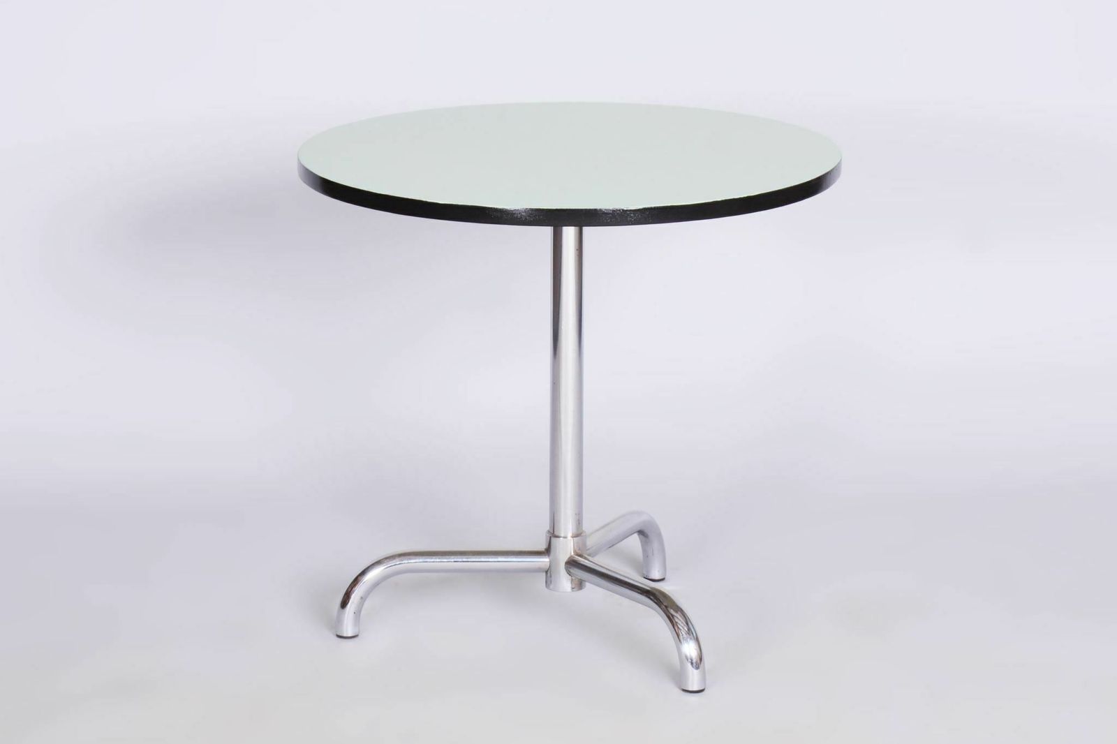 Restored Bauhaus Coffee Table, Adjustable Height, Hynek Gottwald, Chrome Plated Steel, Czechia, 1930s