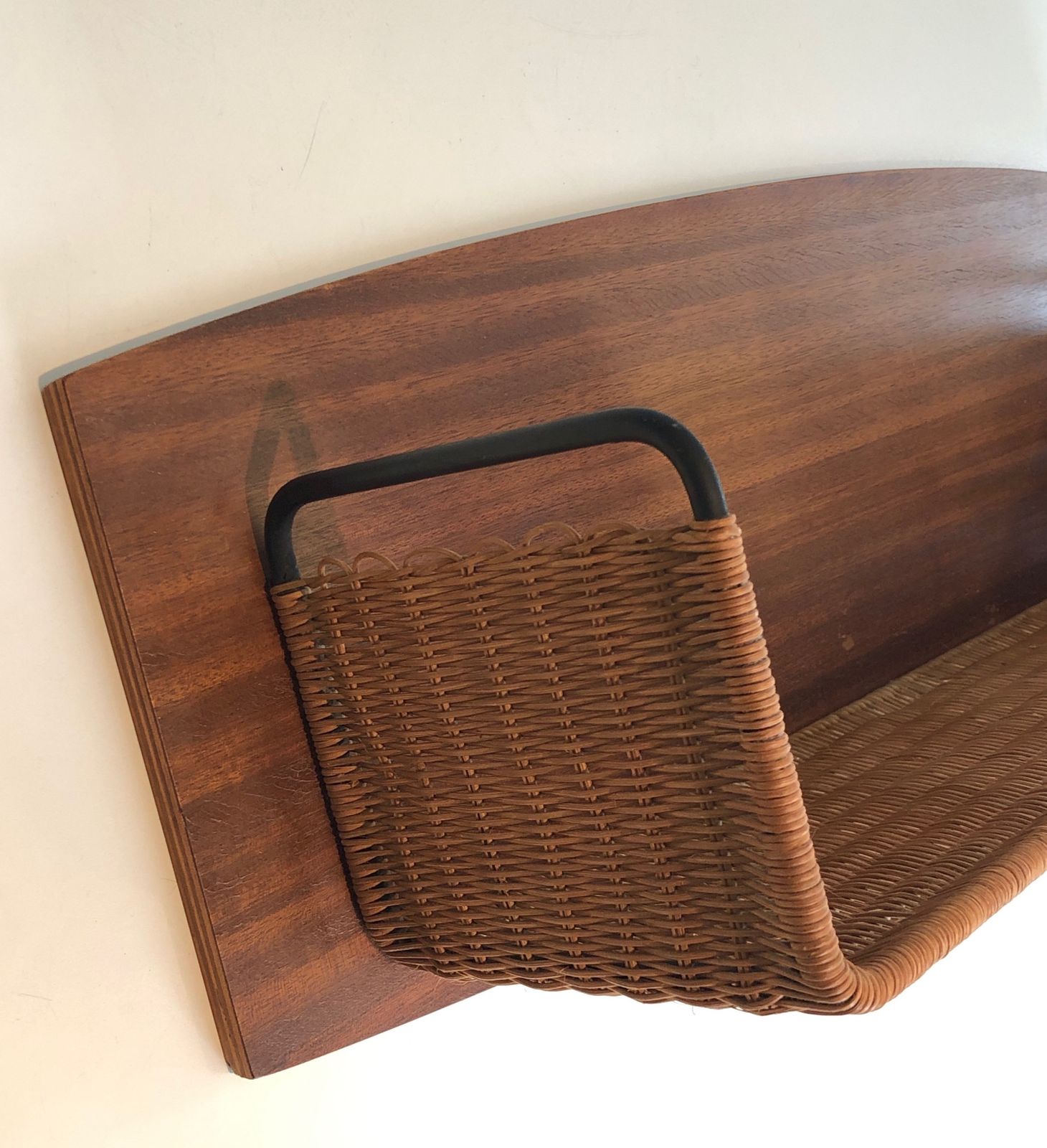 Shelf In Wood, Rattan And Lacquered Metal By Raymond Glemeau photo Furniture