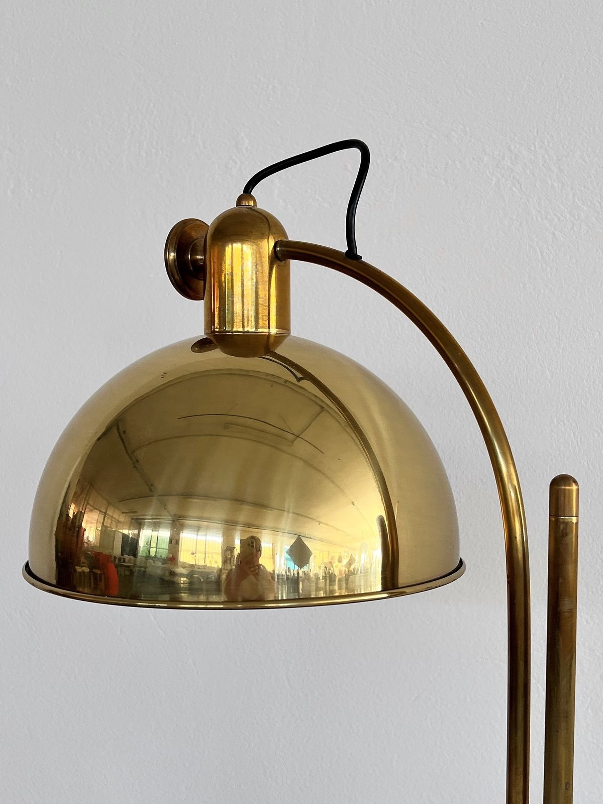 Florian Schulz Mid Century Adjustable Floor Lamp In Full Brass, 1970s photo vinterior