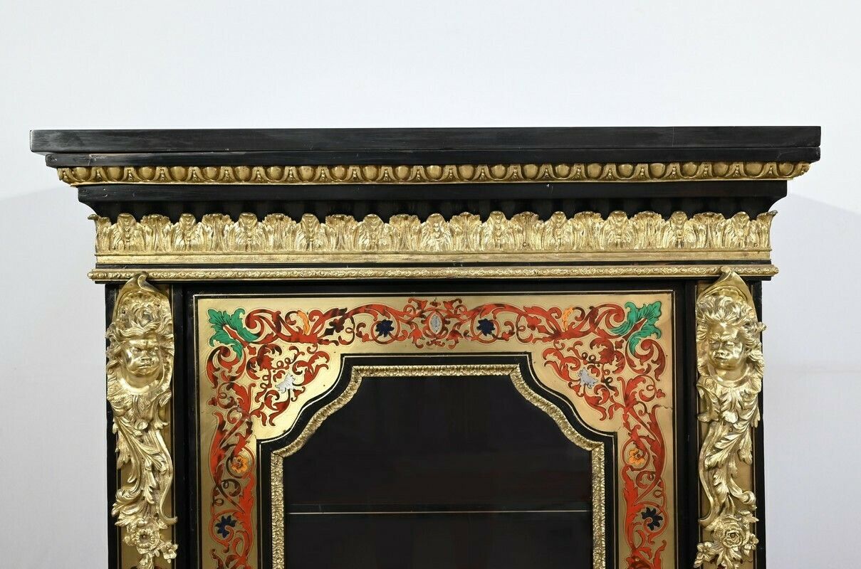 Small Showcase In Brass And Blackened Pear Tree, Napoleon III Period   Mid 19th Century photo vinterior