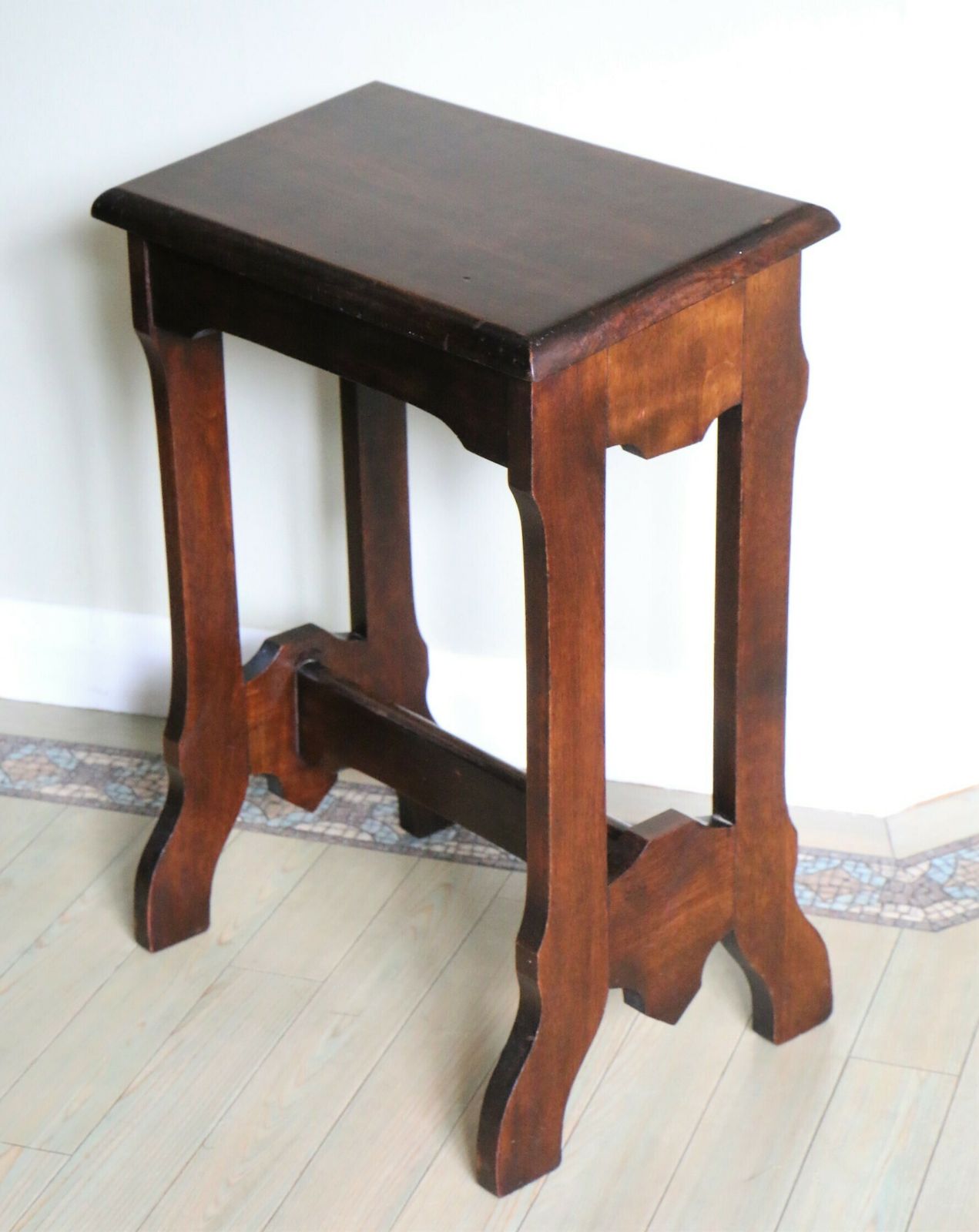 Antique English Church Organ Piano Stool Solid Oak Early 20th Century