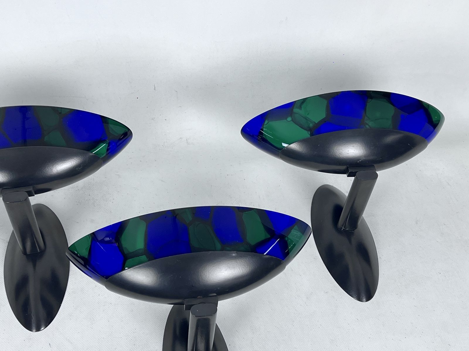 photo buy Ottavio Missoni, Four Large Wall Lamps In Murano Glass And Metal. Italy 1980s