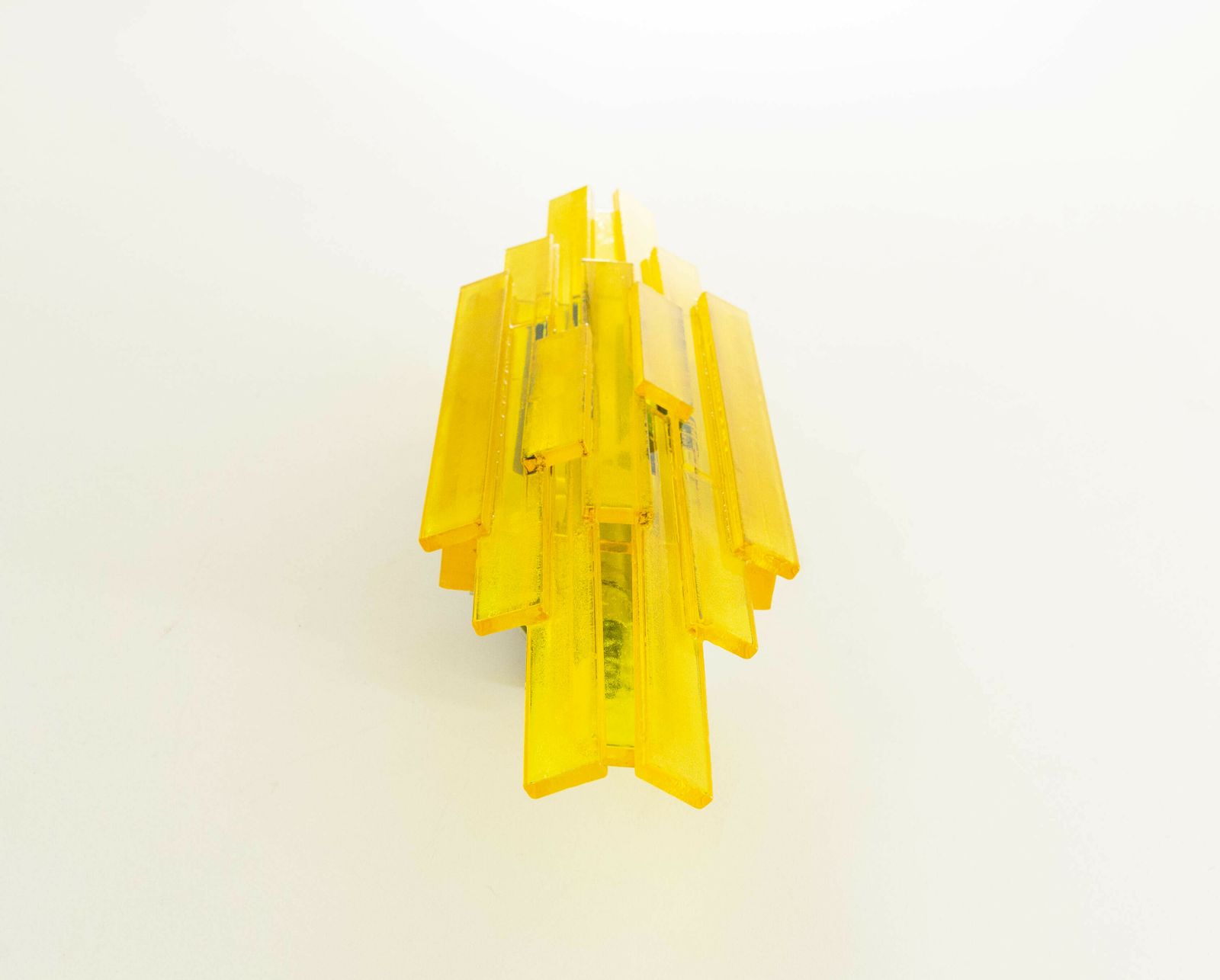 Pair Of Yellow Acrylic Wall Lamps By Claus Bolby For Cebo Industri, 1960s photo Lighting