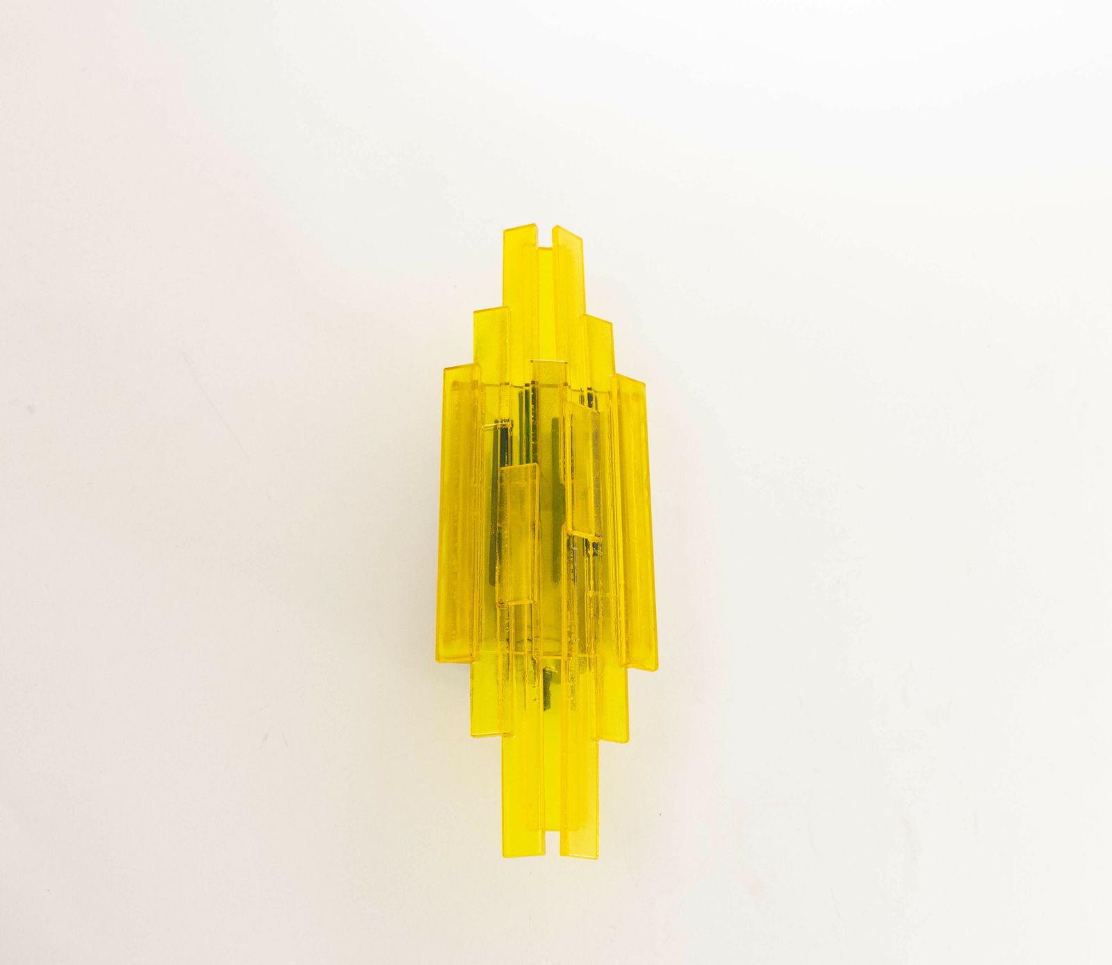 Pair Of Yellow Acrylic Wall Lamps By Claus Bolby For Cebo Industri, 1960s photo 980.0