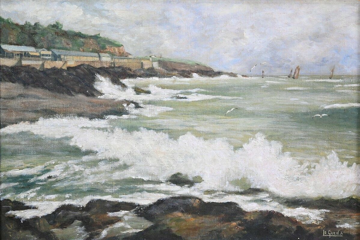 Oil On Canvas, Signed A. Le Guen   2nd Part 20th Century photo Art