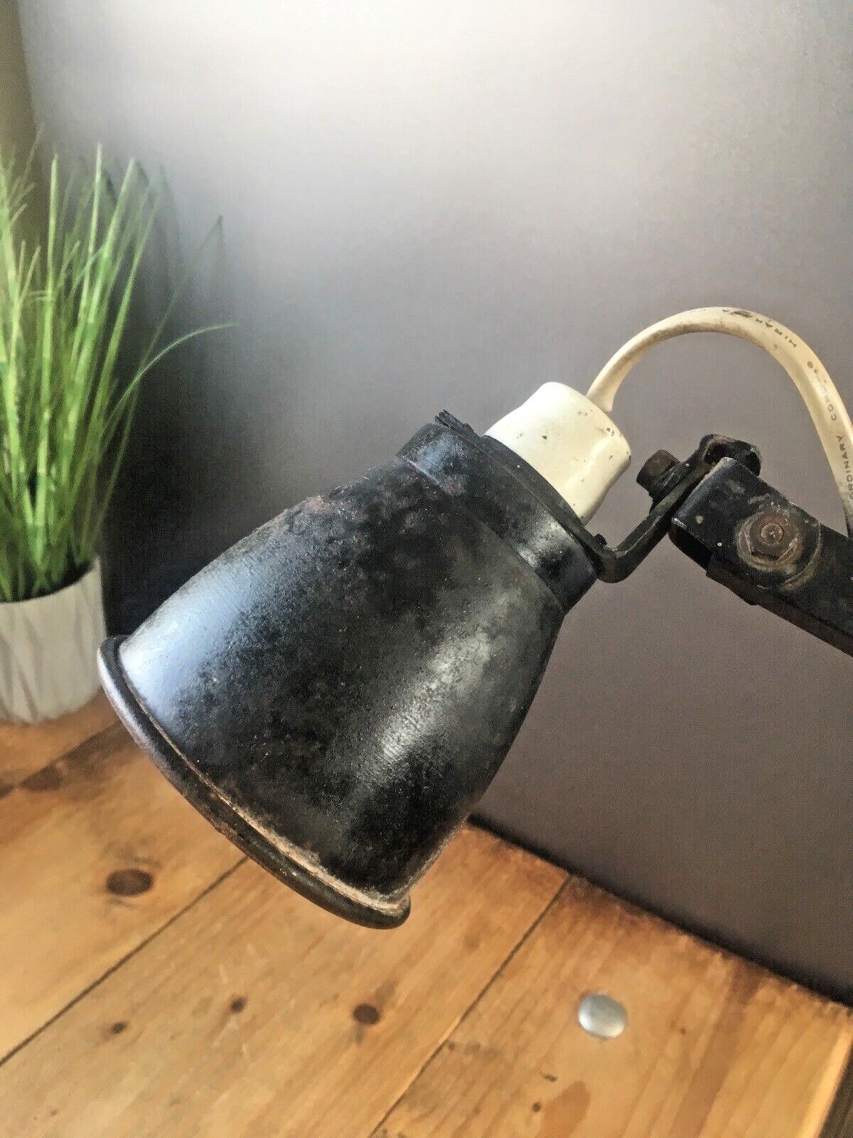 75.0 Genuine 50's Factory Memlite Anglepoise Industrial Desk Wall Light Lamp Maclamp photo