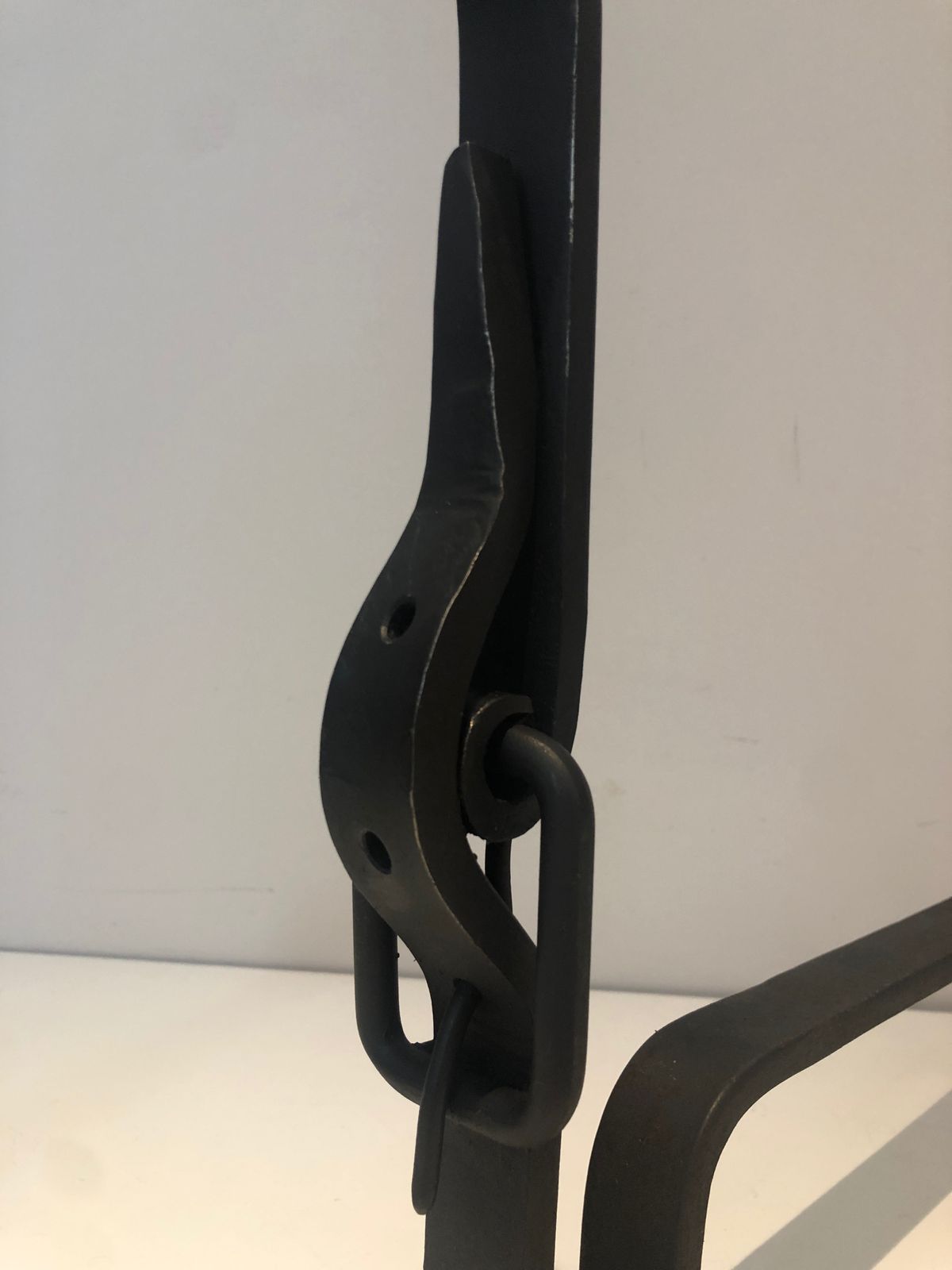 Pair Of Wrought Iron Belt Andirons photo buy