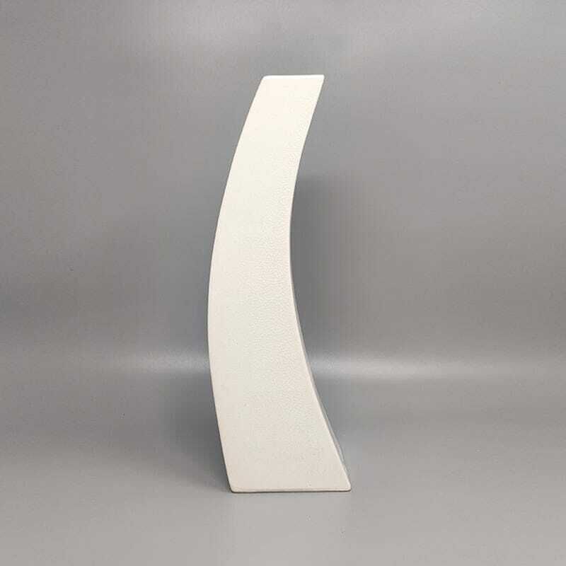 1970s Gorgeous White Space Age Vase In Ceramic By Franco Pozzi. Made In Italy photo for sale