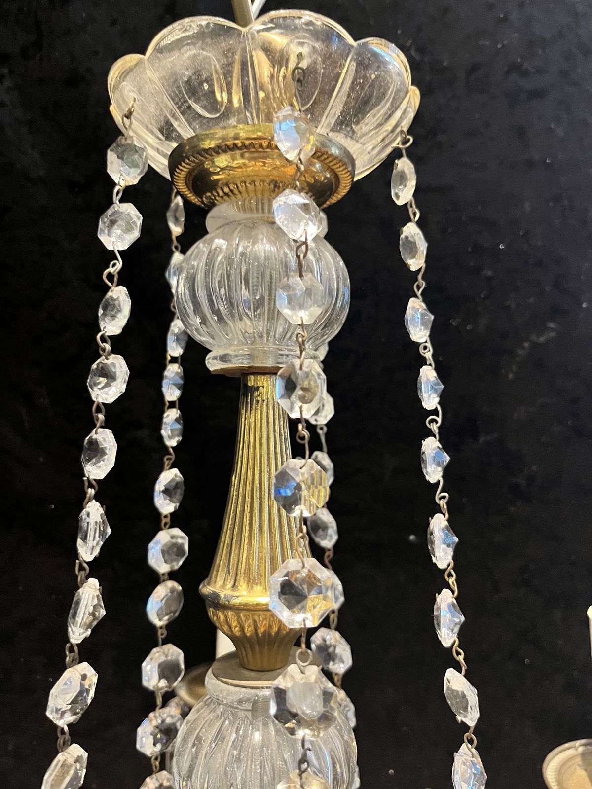 A Pair Of French Five Light Antique Chandeliers. Cr675. £1350 photo vinterior
