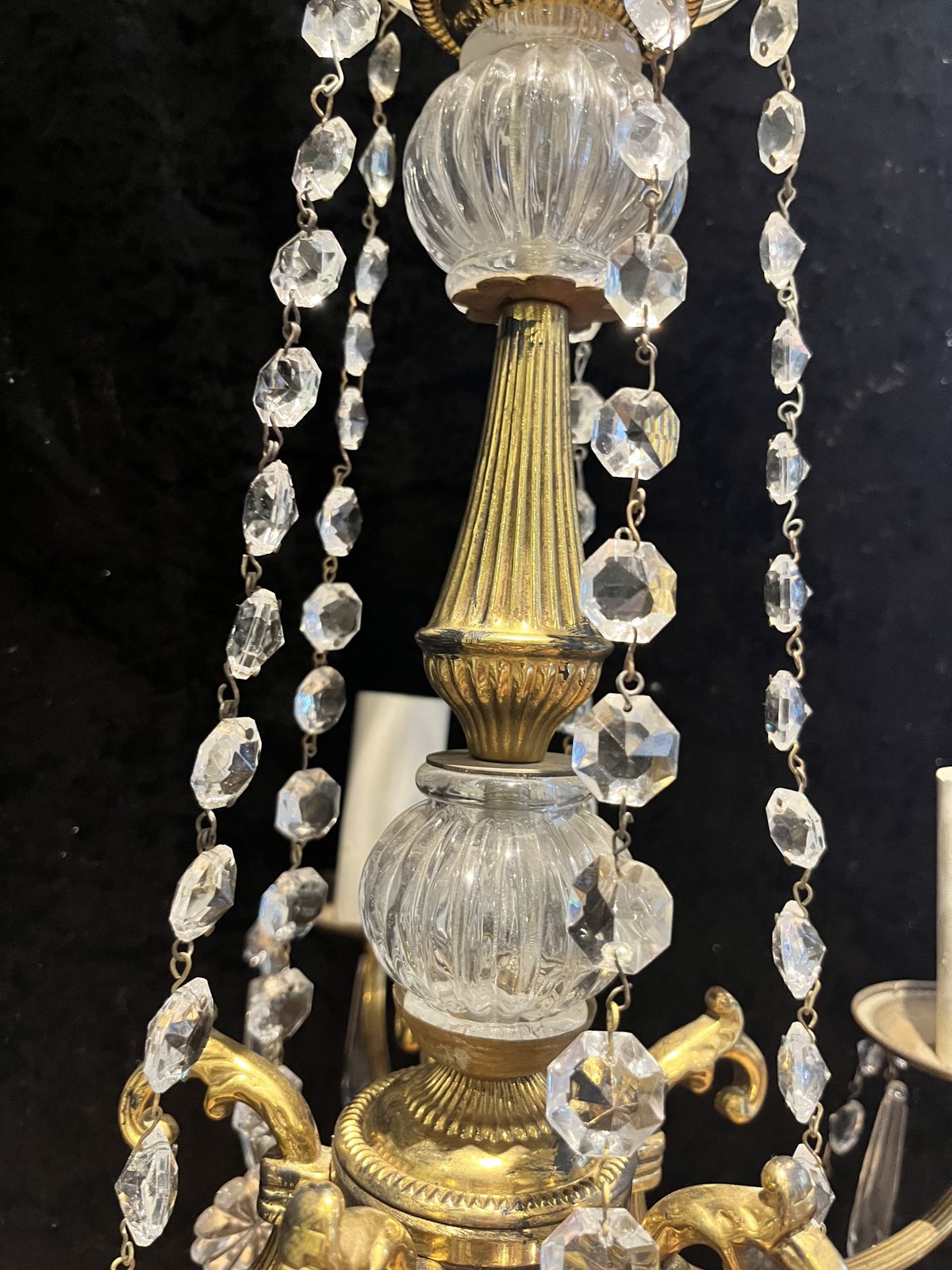A Pair Of French Five Light Antique Chandeliers. Cr675. £1350 photo vintage