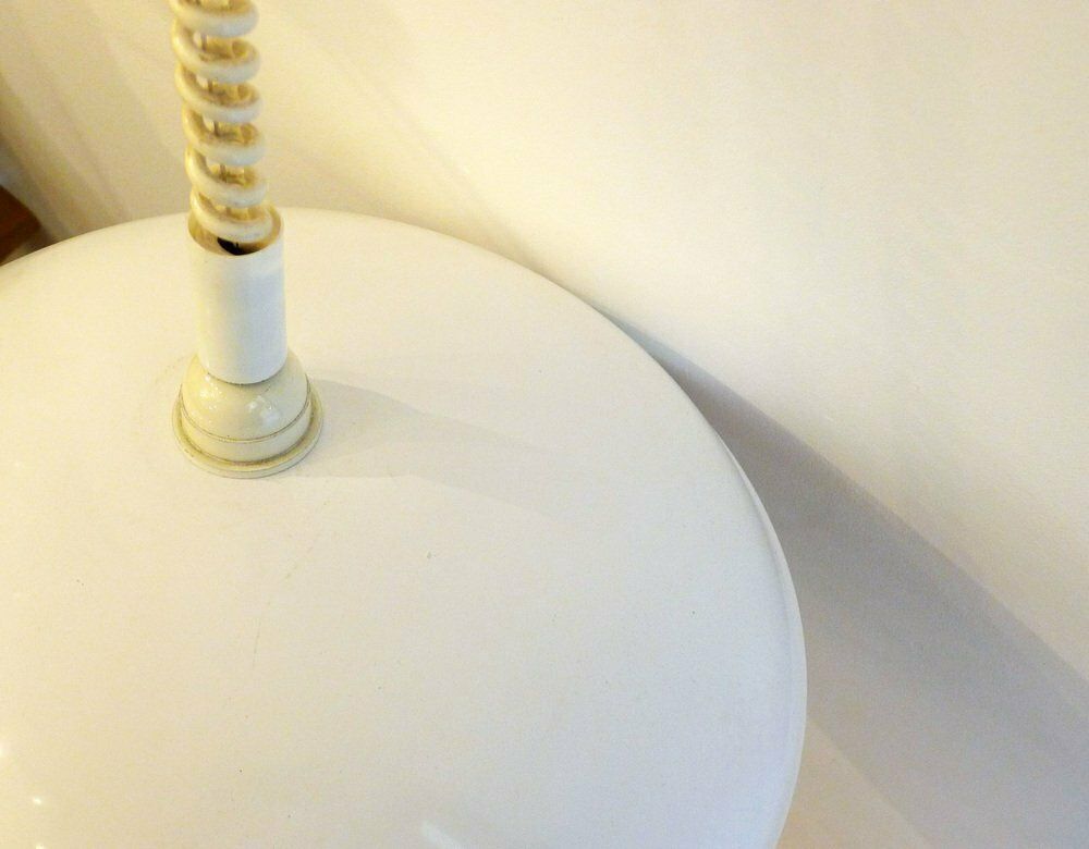 Italian White Lacquered Metal Pendant, 1970s photo for sale