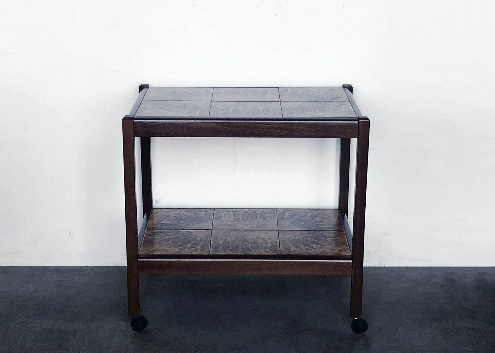Danish Two Tier Tiled Teak Trolley / Cart Original Mid Century Design By Toften Mobelfabrik photo buy