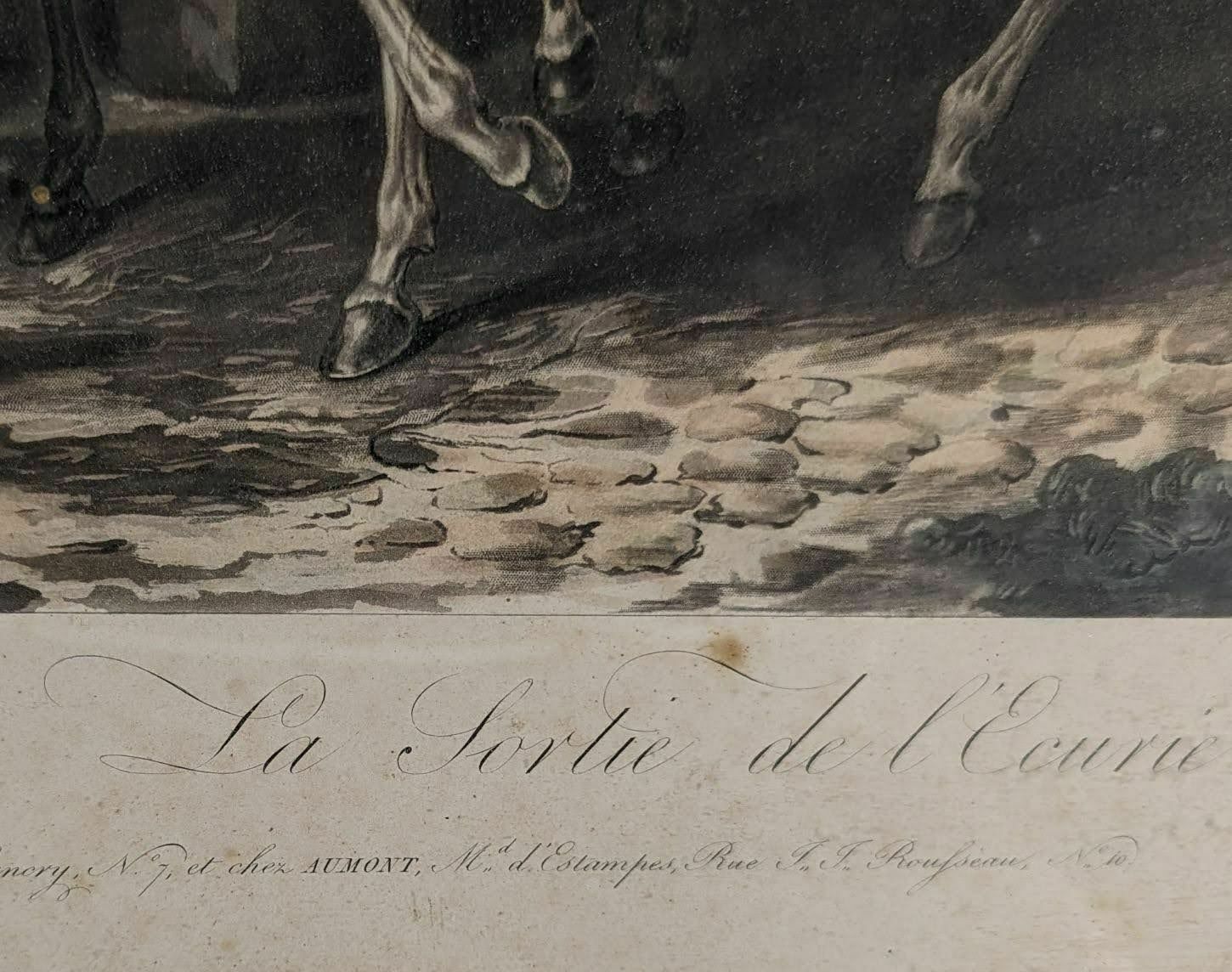 Old Engraving Entitled La Route De Poissy From The 19th Century photo buy