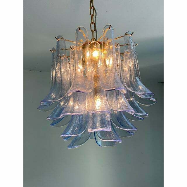 Contemporary Blue “Selle” Murano Glass Chandelier photo furniture