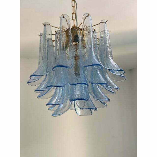 Lighting Contemporary Blue “Selle” Murano Glass Chandelier photo