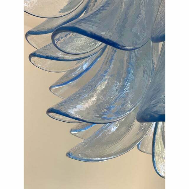 6696.0 Contemporary Blue “Selle” Murano Glass Chandelier photo