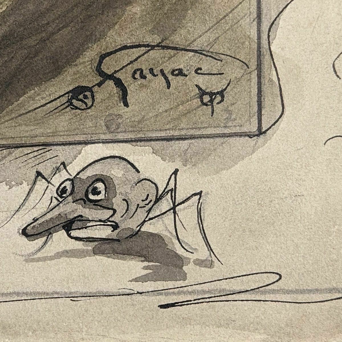 Wash Drawing Illustrator Ernest Gayac (1870 1942) photo for sale