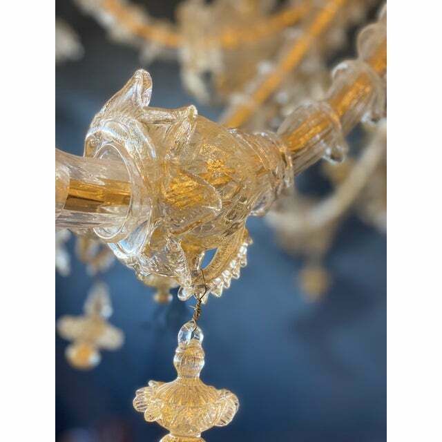 Contemporary Venetian "Ca Rezzionico" Gold Murano Glass Chandelier photo 45632.0