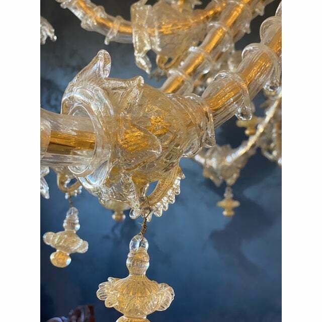 Lighting Contemporary Venetian "Ca Rezzionico" Gold Murano Glass Chandelier photo