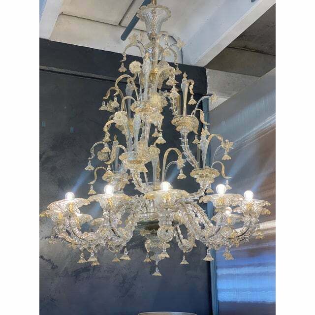 Contemporary Floral Venetian "Ca Rezzonico" Gold Murano Glass Chandelier photo buy