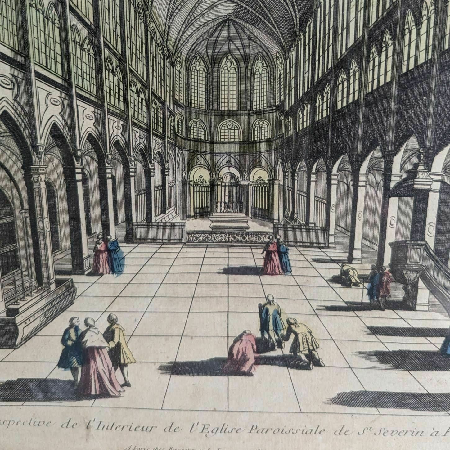 Engraving Optical View The View Of The Interior Of The Saint Séverin Basilica In Paris photo vinterior