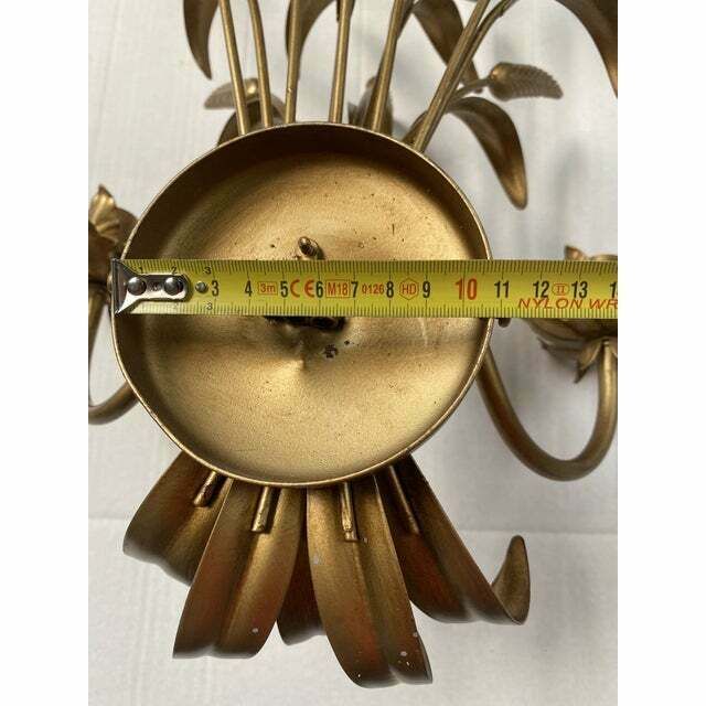 photo for sale Contemporary Gold Florentine Wrought Iron Ears Wall Lamp