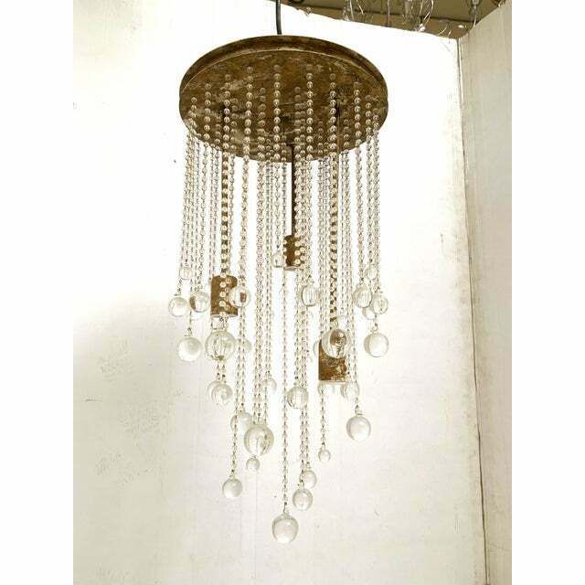 Contemporary Cascade Of Transparent Cristals Murano Glass Chandelier photo for sale
