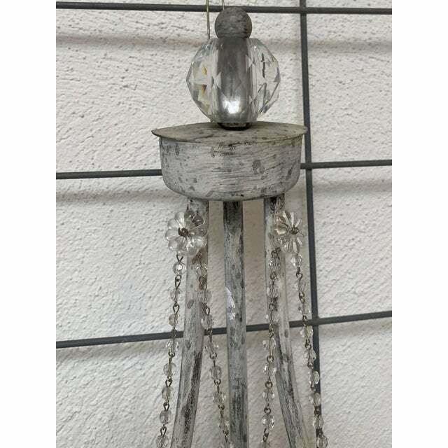 Contemporary Florentine Wrought Iron Wall Lamp With Crystals photo furniture