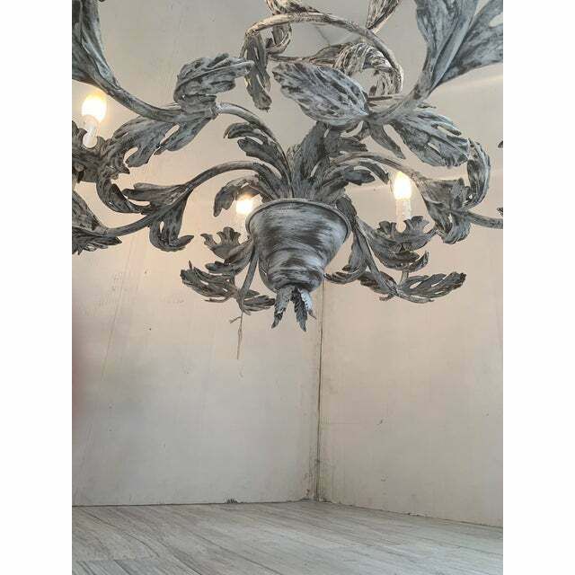 Lighting Contemporary Brunish Clay Florentine Wrought Iron Leafs Chandelier photo