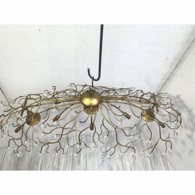 Lighting Contemporary Oval Gold Boughs And Cristals Chandelier photo