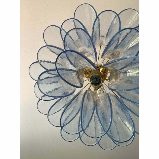 Contemporary Blue “Selle” Murano Glass Chandelier photo Lighting