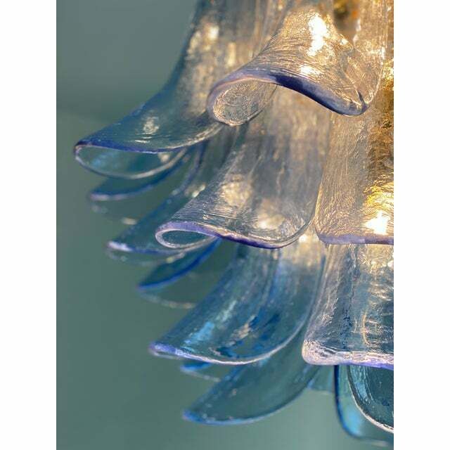 photo for sale Contemporary Blue “Selle” Murano Glass Chandelier