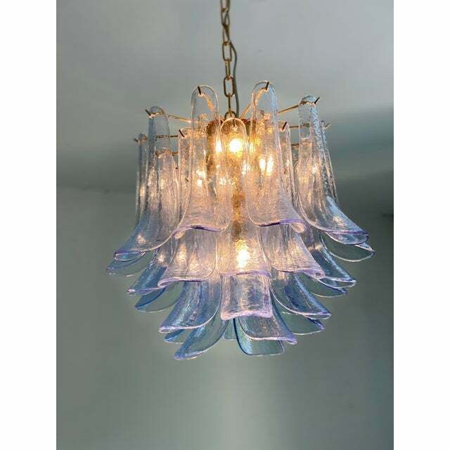 Lighting Contemporary Blue “Selle” Murano Glass Chandelier photo