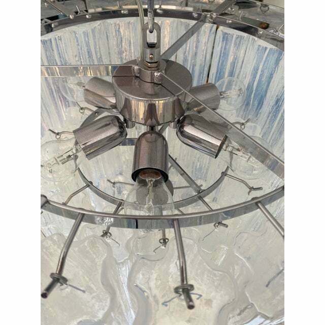 Lighting Contemporary Opalino Murano Glass "Tronchi" Chandelier photo