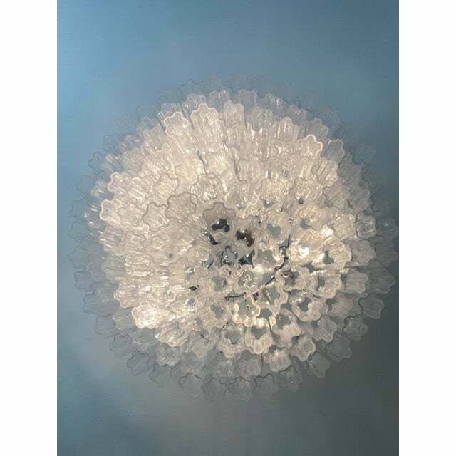 Contemporary Transparent "Tronchi" Murano Glass Chandelier In Venini Style photo vinterior