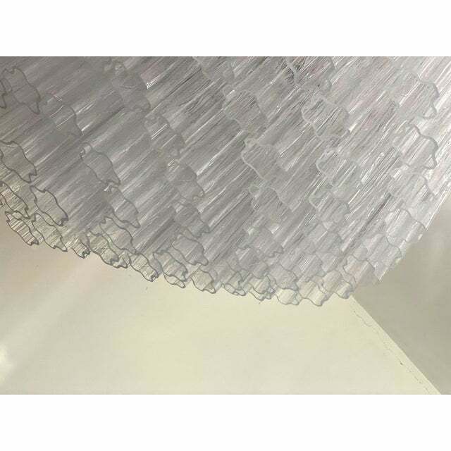 photo for sale Contemporary Transparent "Tronchi" Murano Glass Chandelier In Venini Style