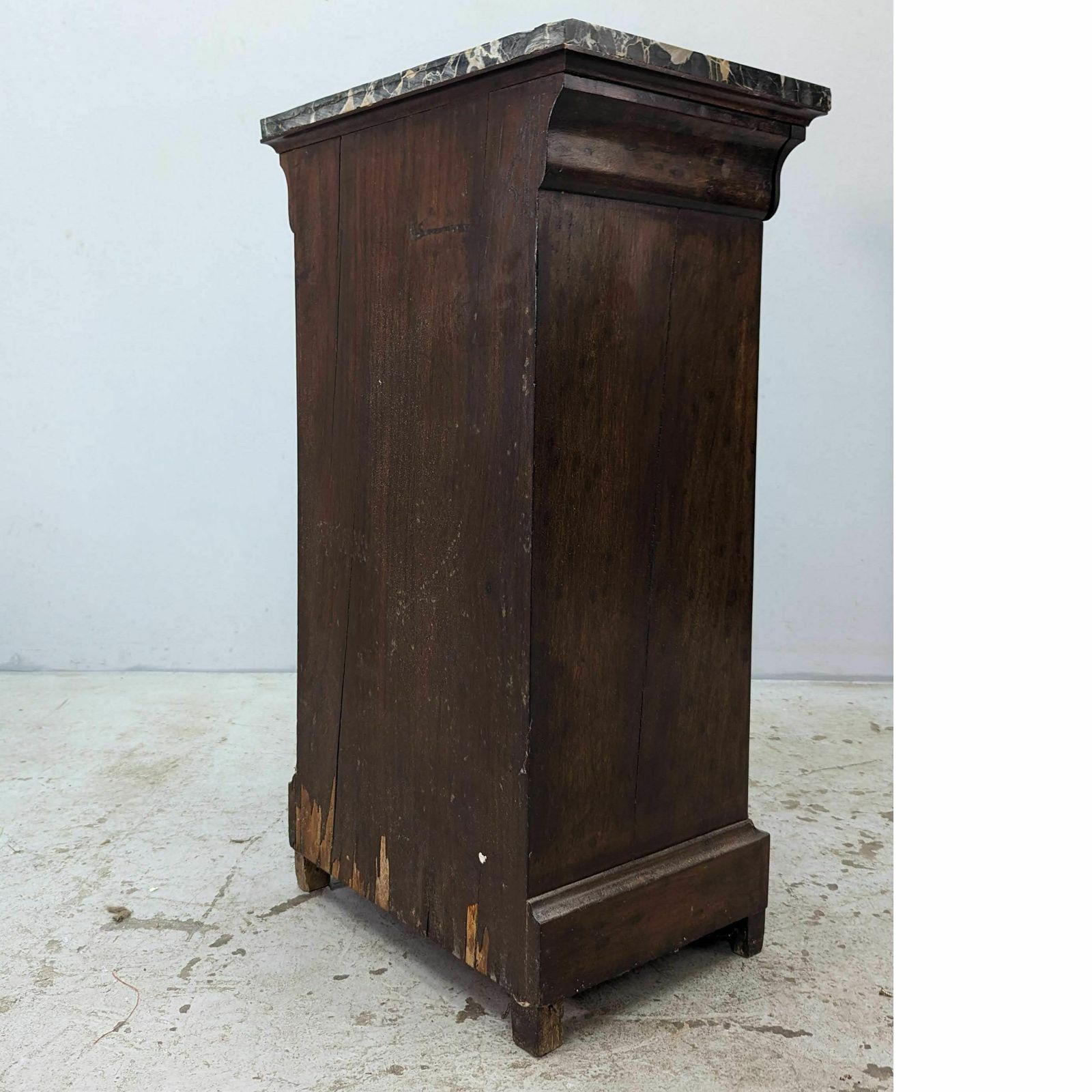 Bedside Table In Wood And Marble, Louis Philippe Style, 19th Century photo 543.0