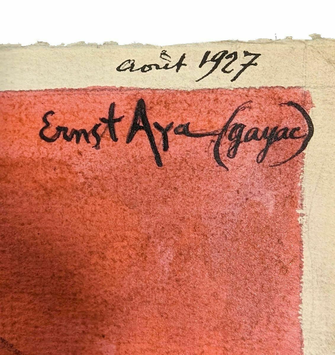 Watercolor Drawing Illustrator Ernest Gayac (1870 1942) photo Art