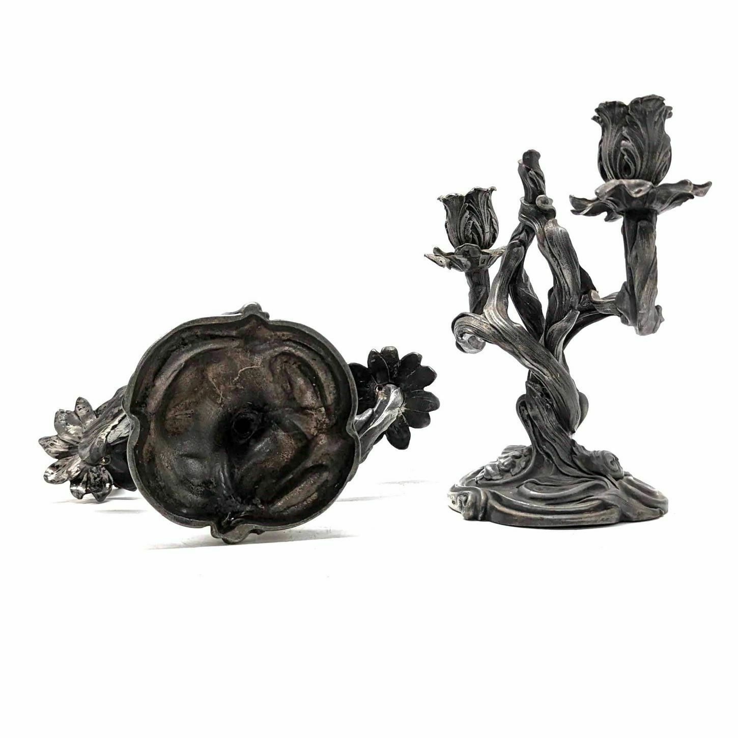 Pair Of Pewter Art Nouveau Candlesticks photo 412.0