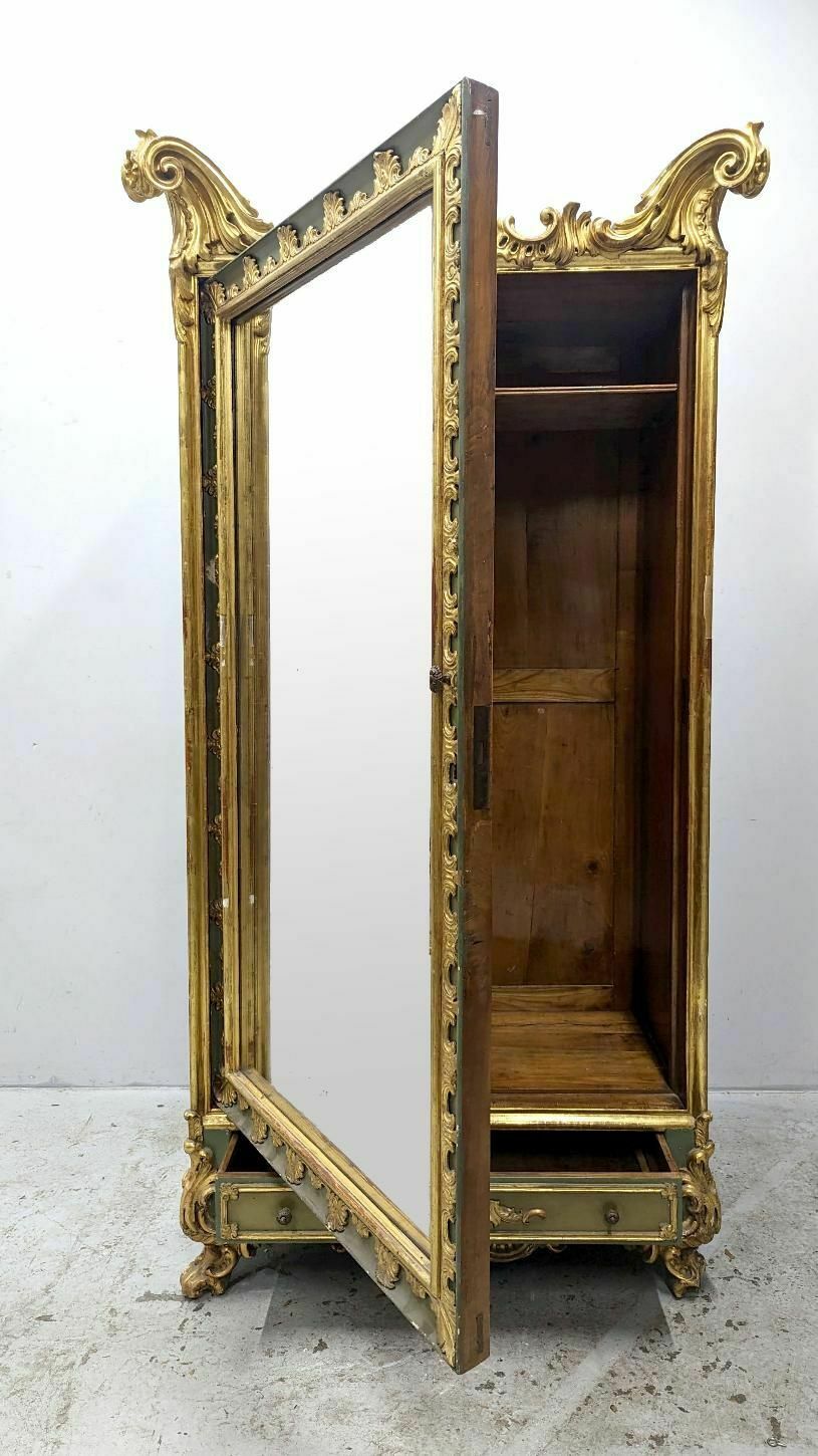 Pair Of Golden Lacquered Turin Cabinets 1820 photo vintage
