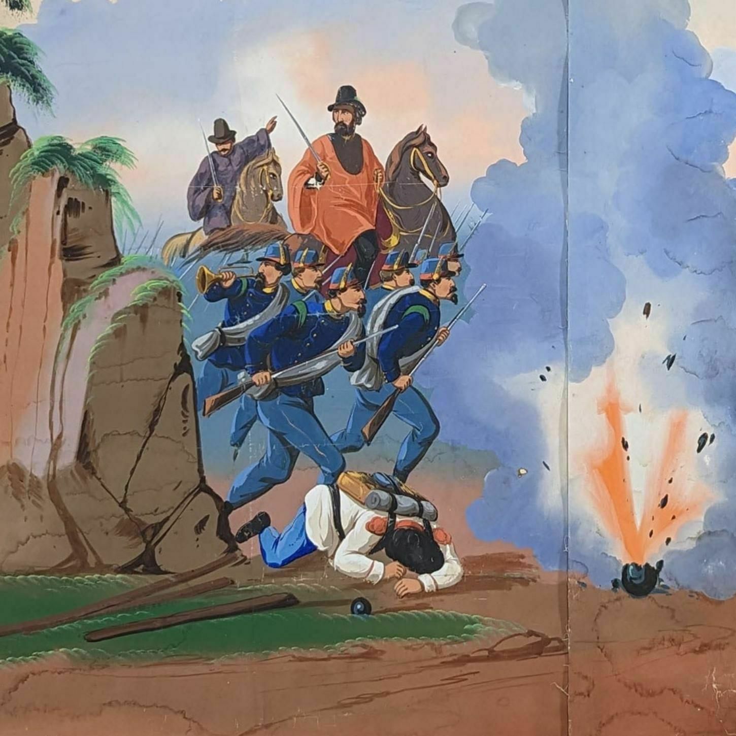 Wallpaper Mounted On Canvas 19th Century Military Scenes photo for sale