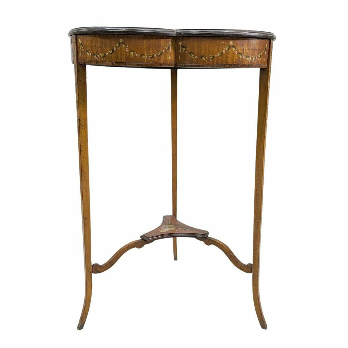 English Pedestal Table In Painted Satin Mahogany photo for sale