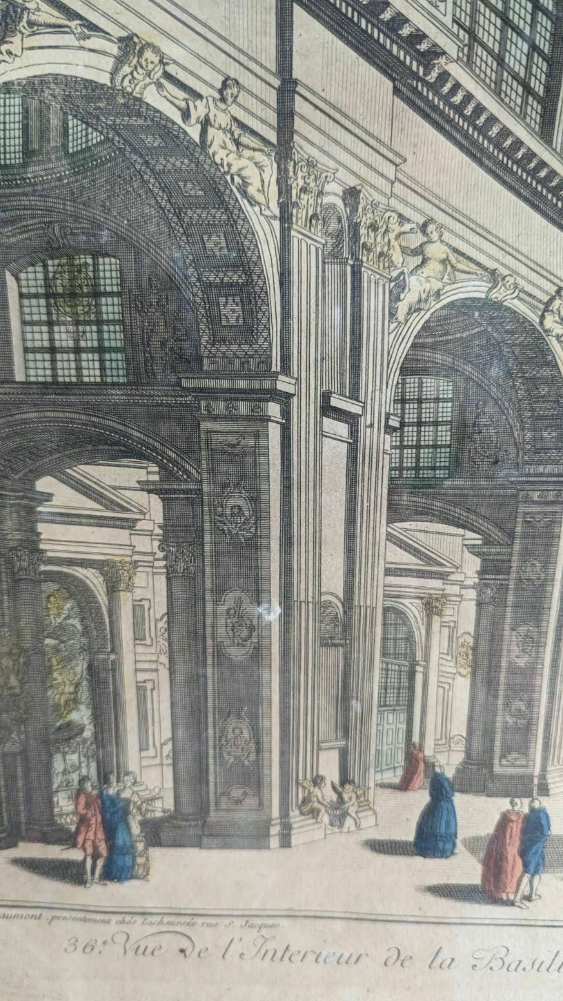 Engraving Optical View The View Of The Interior Of Saint Peter's Basilica In Rome photo Art