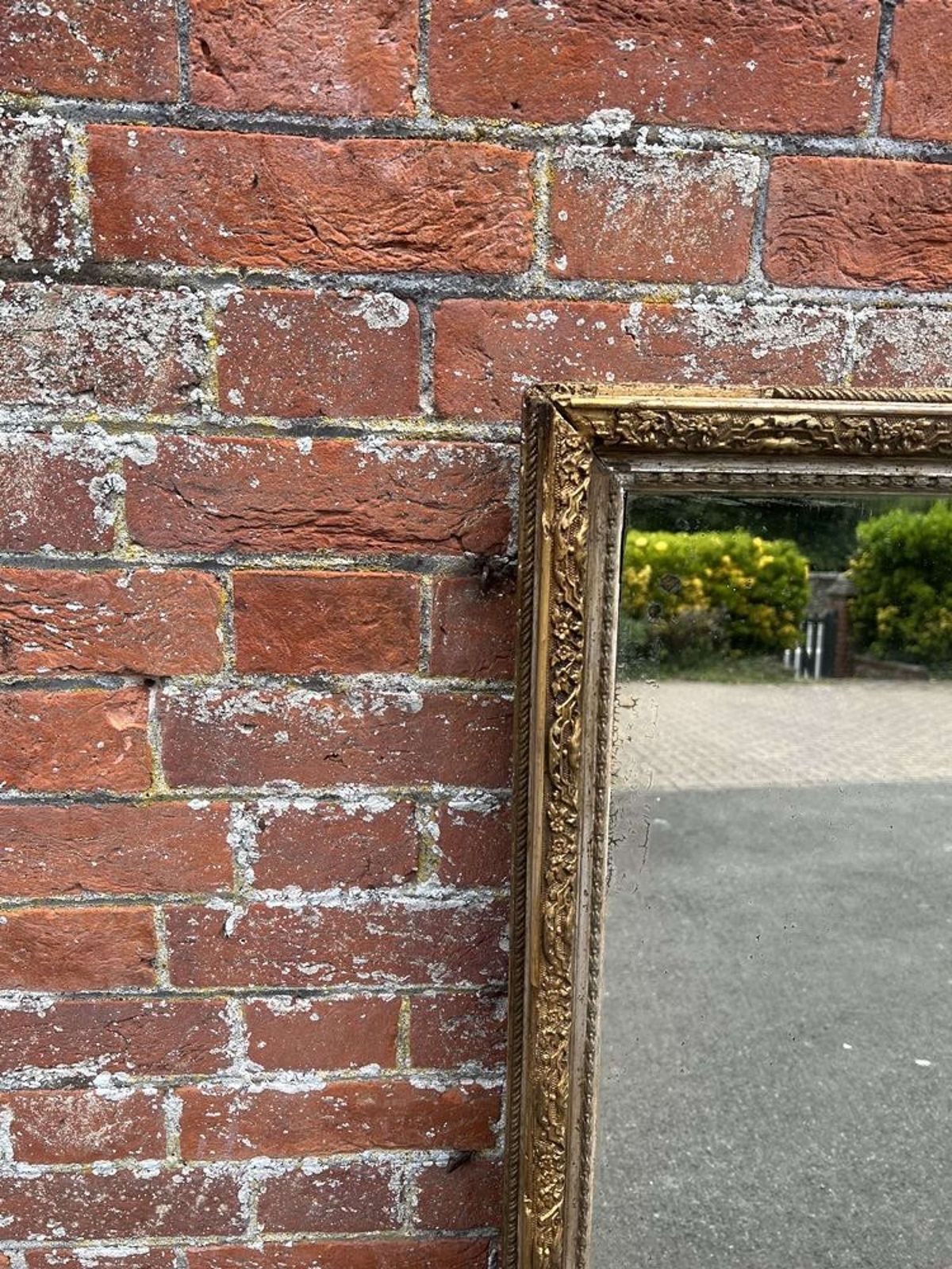 A Delightful Good Size Antique French 19th C Silver/Gilt Framed Mirror photo furniture