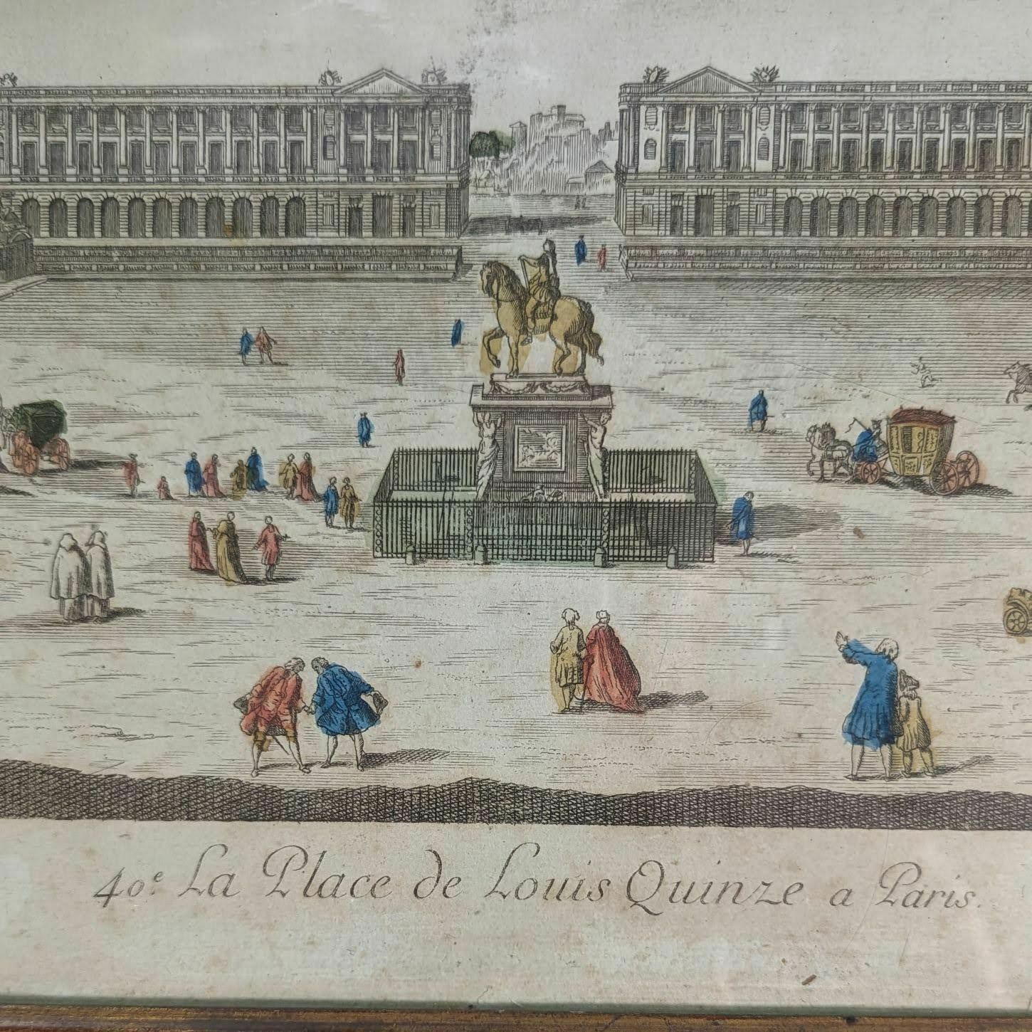 Gravure Vue D'optique La Place Louis XV à Paris photo furniture