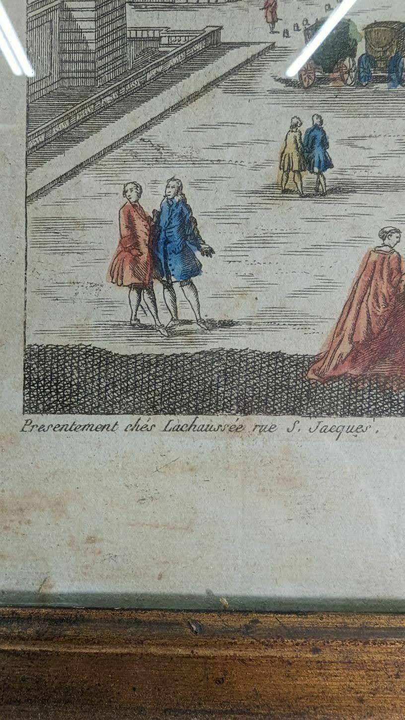 Gravure Vue D'optique La Place Louis XV à Paris photo Art