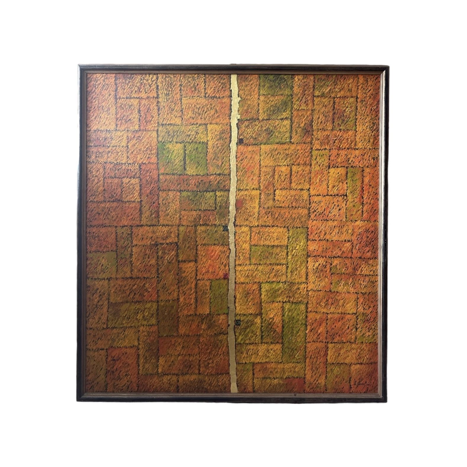 ‘Ripening Rice’, 1994, Two Epic Acrylic On Canvas Paintings By Mansoor Suesat, Ra Summer Exhibition, 1994 photo Art