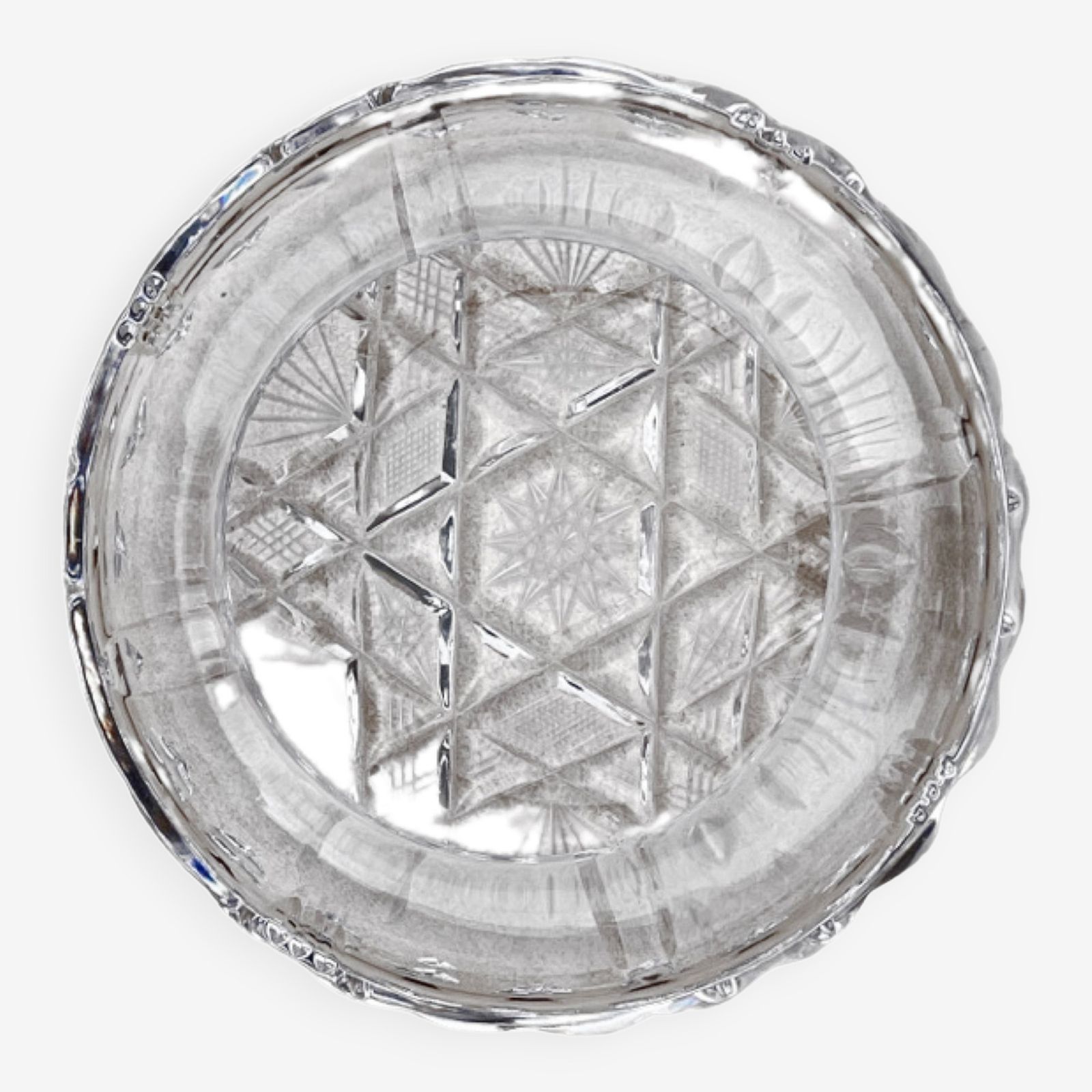 Large Crystal Ashtray From Huta Szkła Julia, Poland, 1980s.