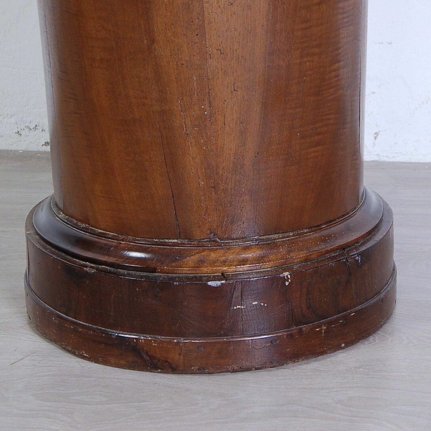 Wooden Column Bedside Table Empire Trestle Cylinder Cabinet With Mid 19th Century Door photo vinterior